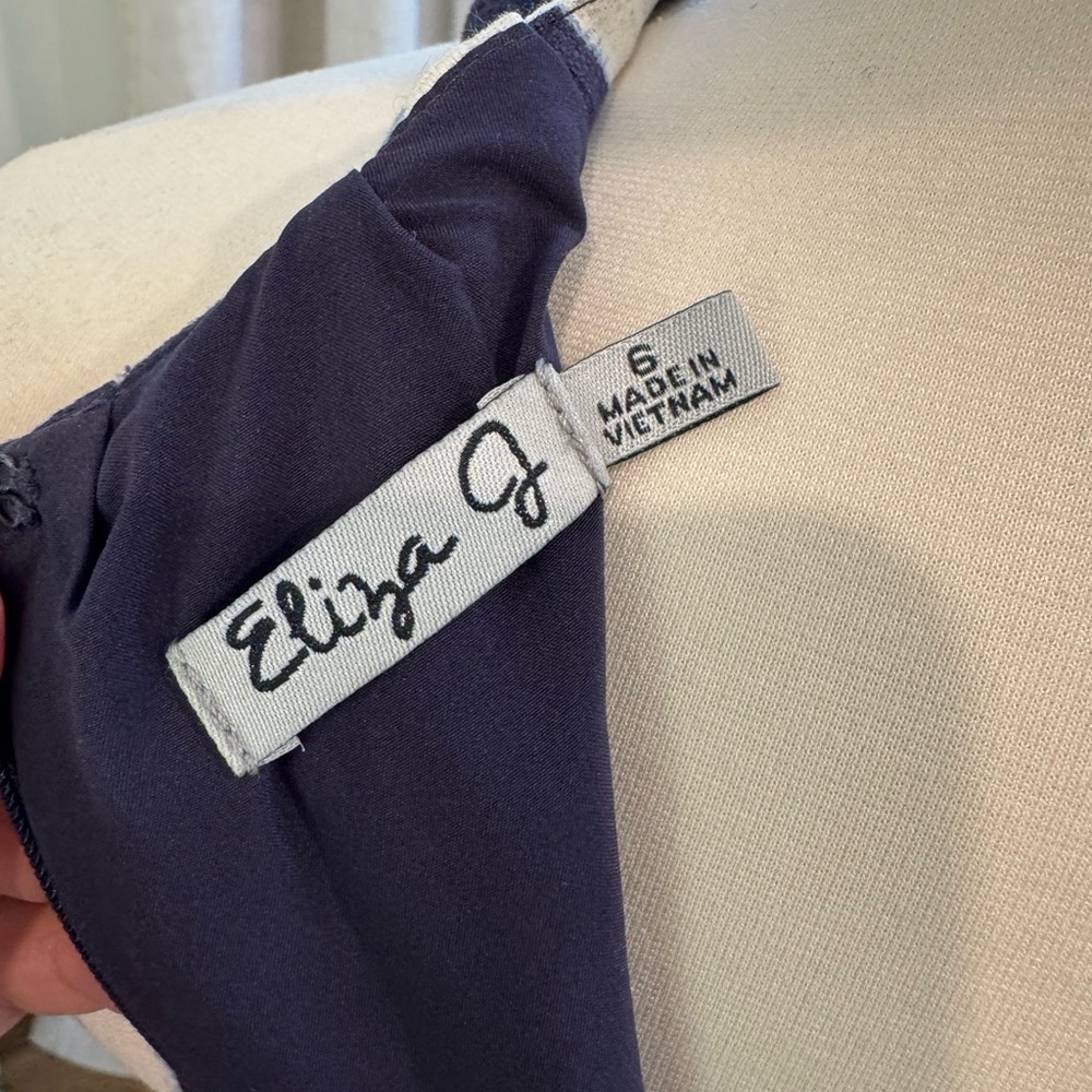 Eliza J Navy & White Polka Dot Dress - Size 6 - Picture 6 of 10
